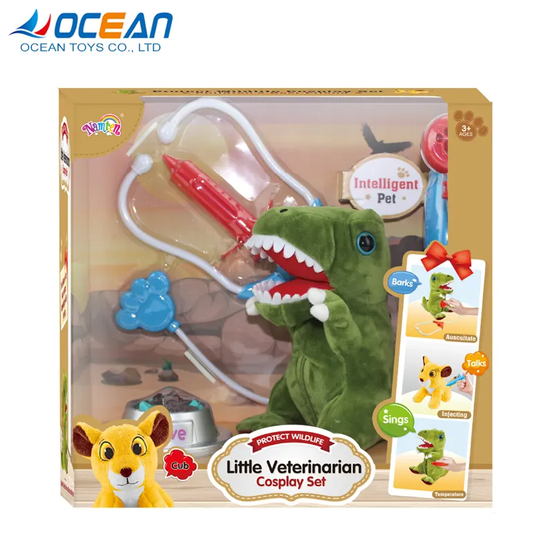 Plastic Speelgoed Verzorgingsset Superzachte Mooie Aangepaste Groene Dinosaurus Pluche Speelgoed Pop Cartoon Knuffel Dier