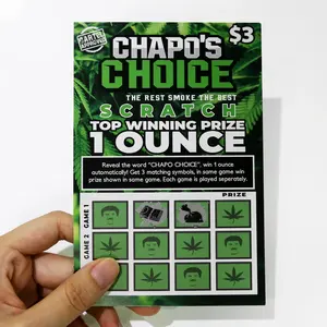 New Design High Quality Customized Tickets Scratch Off Card Lottery Tickets Winning Card