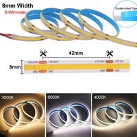 Bande LED COB flexible haute densité 24V, éclairage linéaire de haute qualité 8MM 5MM 3MM 12V 5V, bande LED COB 320LED 480LED 400LED 384LED
