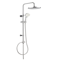 TM-1114 Nouveau Ensemble de Douche Mural Réglable pour Salle de Bain, Finition Chromée, Design Moderne, Robinet et Rideau de Douche