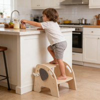 Chaise d'escalade créative en bois pour bébé, en bois massif naturel, mobilier pour enfants, design mignon pour la cuisine ou la chambre