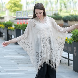 Ins poncho avvolgenti <span class=keywords><strong>da</strong></span> spiaggia per donne eleganti scialli con nappe mantelle Oversize Pashmina sottile - Product Image 2