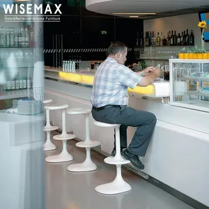 Wisemax móveis de alta qualidade, moderna, casa, vila, osso de peixe, base de fibra de vidro, cadeira, banheiro de couro branco, para móveis de bar