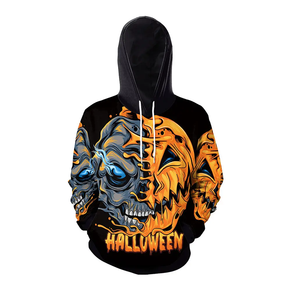 21010-MX91 Wholesale Price Custom Halloween 3D Digital Printed Pullover Men's Sweatshirt Hoodie Sehefashion