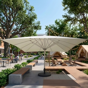 Parasol spécial pour centre de glamping, école, café, auvent résistant au vent fort avec support <span class=keywords><strong>en</strong></span> <span class=keywords><strong>zinc</strong></span> pour base de glamping sur campus, protection solaire fixe - Product Image 1