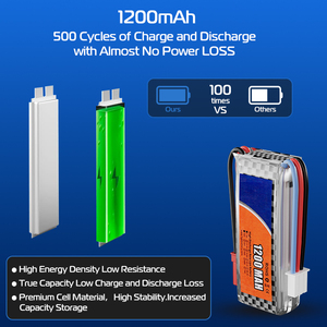2s <span class=keywords><strong>7.4V</strong></span> 30C 1200mah RC 드론 자동차 배터리 리포 배터리 (쿼드콥터 드론용) - Product Image 6