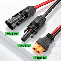Câble solaire 10AWG pour panneau solaire vers connecteur de batterie, rallonge solaire de 2, 6, 10, 20, 35, 50 pieds pour station d'alimentation portable, câbles solaires