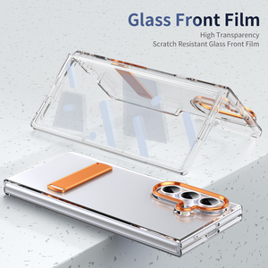Coque arrière transparente avec film avant, support métallique, anneau de protection d'objectif, étui rigide magnétique en PC, fin et antichoc pour <span class=keywords><strong>Samsung</strong></span> Z Fold 8 Z Flip 8 - Product Image 2