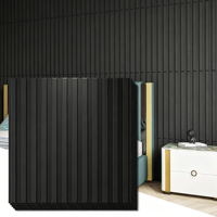 Panneau mural en PVC imperméable moderne de 50 cm, texture rainurée 3D, couleur grain de bois, 120 cm x 60 cm, pour salon