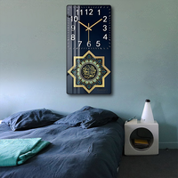 Vente chaude islamique horloge en cristal peinture calligraphie art horloge peinture pour la décoration de la maison