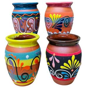 16 oz hecho a mano Fiesta Cantarito Cup Tazas De Barro Mexican <span class=keywords><strong>Margarito</strong></span> Clay Cup - Product Image 1