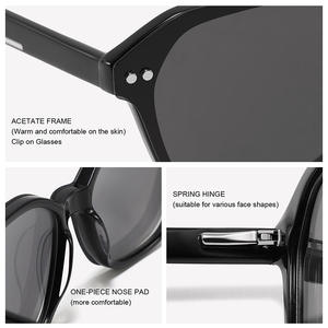 Gafas de Sol de Acetato con Marco Grande Estilo Europeo, Lentes Polarizadas TAC con Protección UV400, Unisex, Negras, G5122, Protección Solar para Conducir - Product Image 2