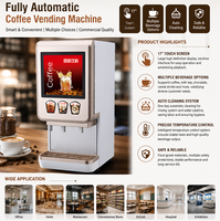 Distributeur de boissons chaudes instantanées à écran tactile 3 saveurs, machine à boissons chaudes, prise en charge du logo personnalisé