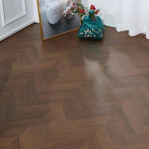 Plancher en bois composite renforcé à chevrons, motif d'os de poisson en noyer noir de style médiéval - Product Image 2