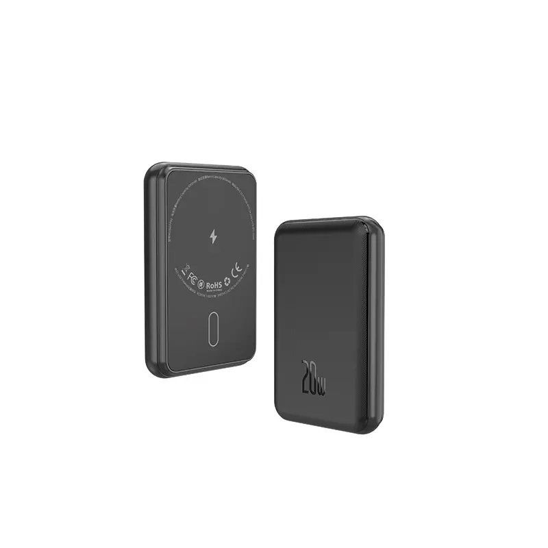 Source Usine OEM Logo Portable 5000mAh 10000mAh PD 20W Charge Rapide Magnétique Sans Fil Power Bank Pour Téléphone Mobile