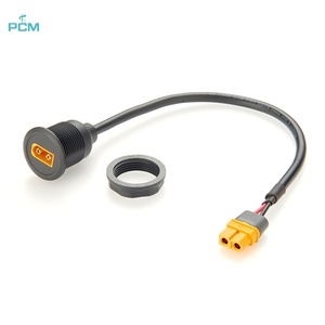 Kabel Daya XT60 2 Pin Male to Female 16AWG UL2464, Kabel Pengisian Daya untuk Pemasangan Panel Bulat, untuk Sistem Penyimpanan Baterai - Product Image 1