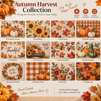 Nouveau Set de Table en Cuir Récolte d'Automne, Motif Citrouille et Feuille d'Érable, Antidérapant et Résistant à la Chaleur, pour Dîner en Famille, Thanksgiving et Décoration d'Automne à la Maison