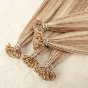 Vente en gros d'extensions de cheveux humains collés à la kératine 100% Double Drawn I/flat u pointe extensions de cheveux européens u pointe cheveux humains