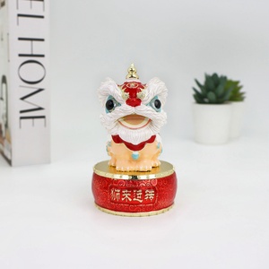 กล่องเครื่องประดับเคลือบเงา SHINNYGIFTS ลายสิงโตจีน, กล่องใส่ของกระจุกกระจิกคริสตัลเพ้นท์มือ, ของตกแต่งเสริมฮวงจุ้ยนำโชคสำหรับของขวัญปีใหม่ - Product Image 2