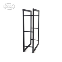 Kawagebo Kamp (KK) L 605 X L 250 X H 1003 mm Support de rangement pour bois de chauffage et bûches, revêtement poudré, avec ensemble d'outils pour foyer