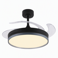 Ventilateur de plafond rétractable avec éclairage LED, télécommande 220V, ventilateur de plafond lumineux pour salle à manger
