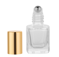 Vente en gros de flacons en verre transparents de 5 ml de forme carrée à fond épais pour huiles essentielles et parfums