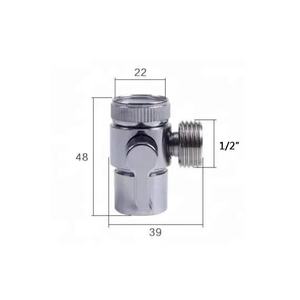 Robinet déviateur manuel 3 voies, adaptateur de valve, accessoire en alliage de zinc argenté, vanne à boisseau sphérique, pièce de filtre à eau, <span class=keywords><strong>port</strong></span> d'entrée/sortie 1/4 po - Product Image 5