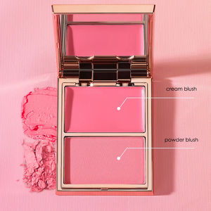Palette de <span class=keywords><strong>fard</strong></span> à joues crème et poudre 2-en-1 de luxe, longue tenue, végétalienne, personnalisable, haute pigmentation, pour marque privée OEM – NOUVEAU - Product Image 3