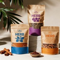 Sachet Kraft Personnalisé pour Épices avec Fenêtre Transparente, Fermeture Zippée Refermable, Qualité Alimentaire, pour Herbes et Assaisonnements