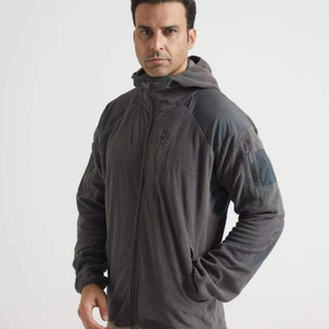 DFJ0924 Veste polaire tactique à fermeture éclair intégrale, isolante thermiquement, pour l'hiver, camouflage, chasse, entraînement, durable - Product Image 1