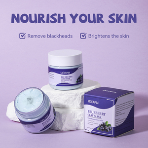 Quitar la máscara de arcilla de espinillas para la limpieza facial Suave para reducir los poros Máscara de barro de arándano para la exfoliación Máscara facial Barro - Product Image 3