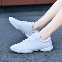 Yingrui microfibre cuir Gym filles blanc chaussures aérobiques jeunesse Cheerleading formation athlétique confortable Jazz chaussures