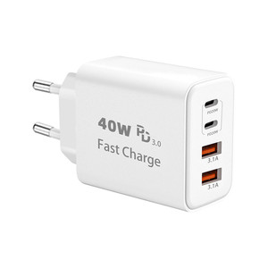 Hot bán 40 Wát 4-<span class=keywords><strong>Port</strong></span> <span class=keywords><strong>USB</strong></span> C tường sạc <span class=keywords><strong>adapter</strong></span> với PD + QC3.0 sạc nhanh cho iPhone & Đối với Samsung Anh/chúng tôi/EU Cắm 5V/3A ra - Product Image 1