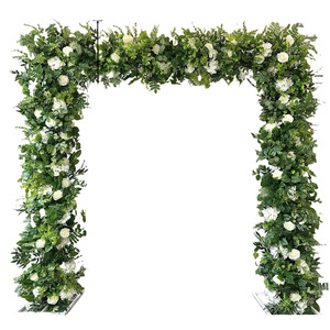 Arco Floral Blanco y Verde, Productos Acabados, Hortensias y Paniculata Blancas, Decoración para Bodas y Hoteles, Arco de Flores para Mesa, Venta al por Mayor - Product Image 5