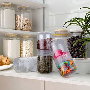 Hũ nhựa PET trong suốt hai mặt, thiết kế sáng tạo, dùng đựng kẹo, hạt, đậu, thực phẩm, trà, hoa, có nắp đậy kín khí. - Product Image 4