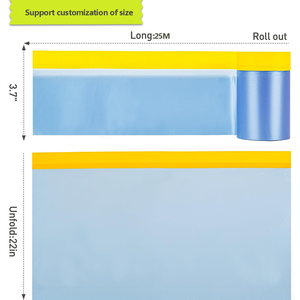Ruban de masquage en <span class=keywords><strong>film</strong></span> plastique UJANG avec <span class=keywords><strong>film</strong></span> de protection, masqueur manuel pour la peinture, <span class=keywords><strong>film</strong></span> de masquage automobile pré-collé décoratif - Product Image 2