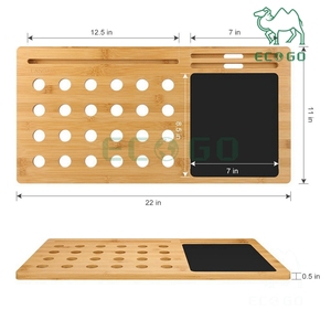 Tablero de escritorio de bambú Premium ecológico a la moda, mesa de tableta portátil multitarea, soporte portátil para ordenador portátil y tablero de escritorio, pizarra para MacBook - Product Image 6