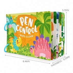 Cuaderno de Actividades Preescolares para el Control del Lápiz, para Niños Mayores de 3 Años, Libro de Escritura Reutilizable para Niños - Product Image 6