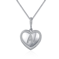 Collier en cuivre à la mode avec pendentif en forme de cœur, collier avec lettres en cristal Zircon CZ pour femmes, A-Z