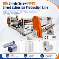 Machine d'extrusion de feuilles de plastique PP PS à économie d'énergie, extrudeuses à vis simple pour emballages sous blister, plateaux et plaques de filament