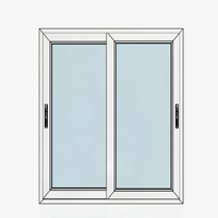 Ventana Corredera Vertical Doble de Aluminio con Rotura de Puente Térmico, Resistente a Huracanes, con Vidrio Templado de Seguridad, Impermeable y Resistente al Viento