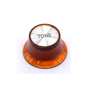Boutons de commande pour guitare électrique et basse, réflecteurs type Top Hat, pour réglage de vitesse, volume, tonalité et effets AMP, avec dessus argenté