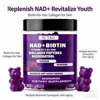 Gummies OEM/ODM NAD Biotine pour Cheveux, Peau et Ongles – Booster NAD+ avec Biotine, Complément Anti-Âge, Végétalien, Sans OGM, 60 Unités
