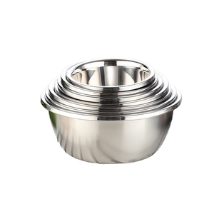 大きなSS食品容器を洗浄するための厚いステンレス鋼サラダ混合ボウル深い盆地 - Product Image 3