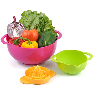 Nuevo estilo de moda, utensilios de cocina de <span class=keywords><strong>diez</strong></span> piezas, tazón mezclador de arcoíris de plástico multiusos, utensilios para hornear verduras y frutas - Product Image 3