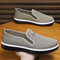 Chaussures en tissu à enfiler pour hommes, respirantes, antidérapantes, décontractées, confortables, plates, pour la marche quotidienne en extérieur