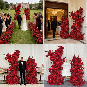 Arco de Flores Artificiales Rojas Realistas para Decoración de Eventos y Regreso a Clases - Product Image 2