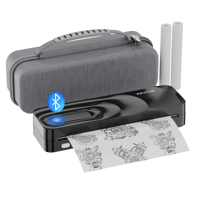 Portable Wireless Thermal Printers for Travel, Inkless Bluetooth Thermal Printer Support 8.5" X 11" Letter & A4