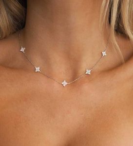 Collar de Moda con Cadena de Plata y Oro con Circonitas Simuladas de Diamante, Joyerí<span class=keywords><strong>a</strong></span> Moderna <span class=keywords><strong>para</strong></span> <span class=keywords><strong>Regalos</strong></span> del Dí<span class=keywords><strong>a</strong></span> de la Madre - Product Image 1