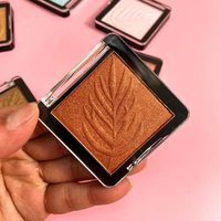Vente chaude Palette Compacte Vegan En Relief Faits Saillants Haute Pigment Poudre Pressée Minérale Surligneur Marque Privée Vegan Maquillage